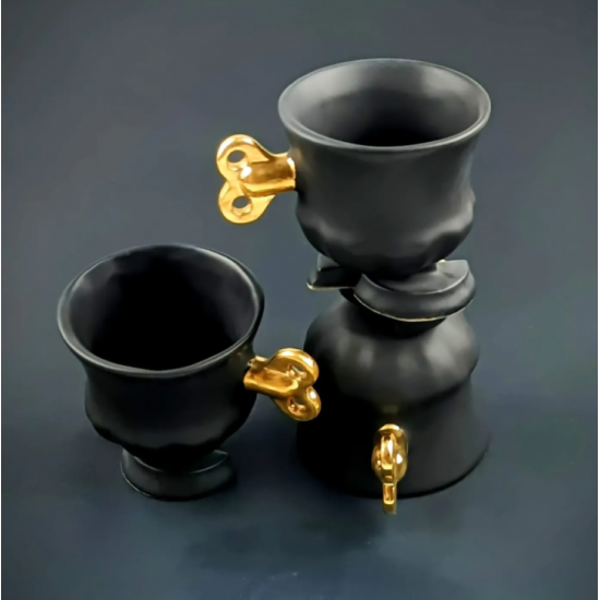 2 Cups "Robocups" black & gold