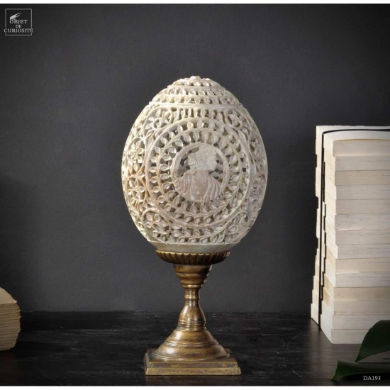 Stone egg, engraved with...